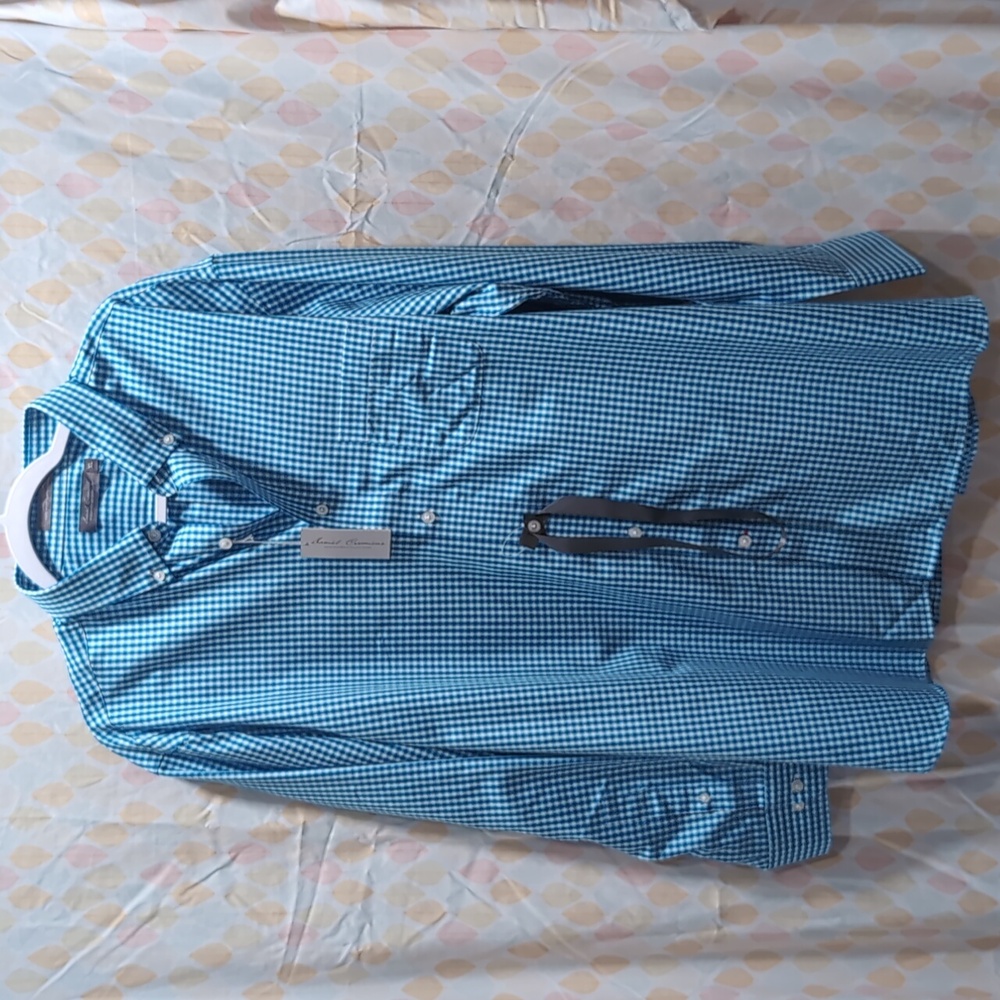 Daniel Cremieux Blue and White Checkered Shirt XL